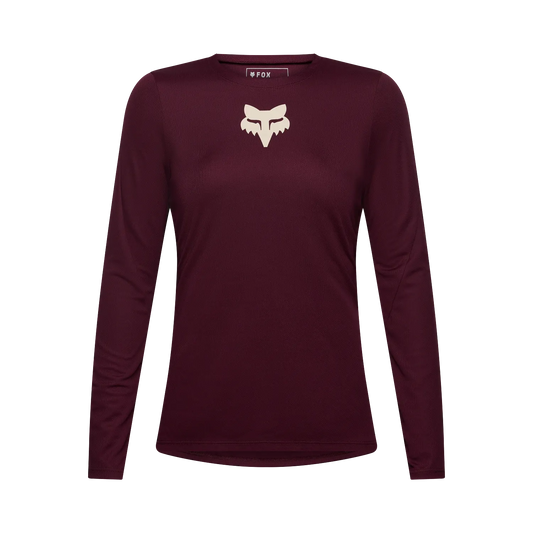 Women's FOX RANGER FOX HEAD Long-Sleeved Jersey Burgundy
