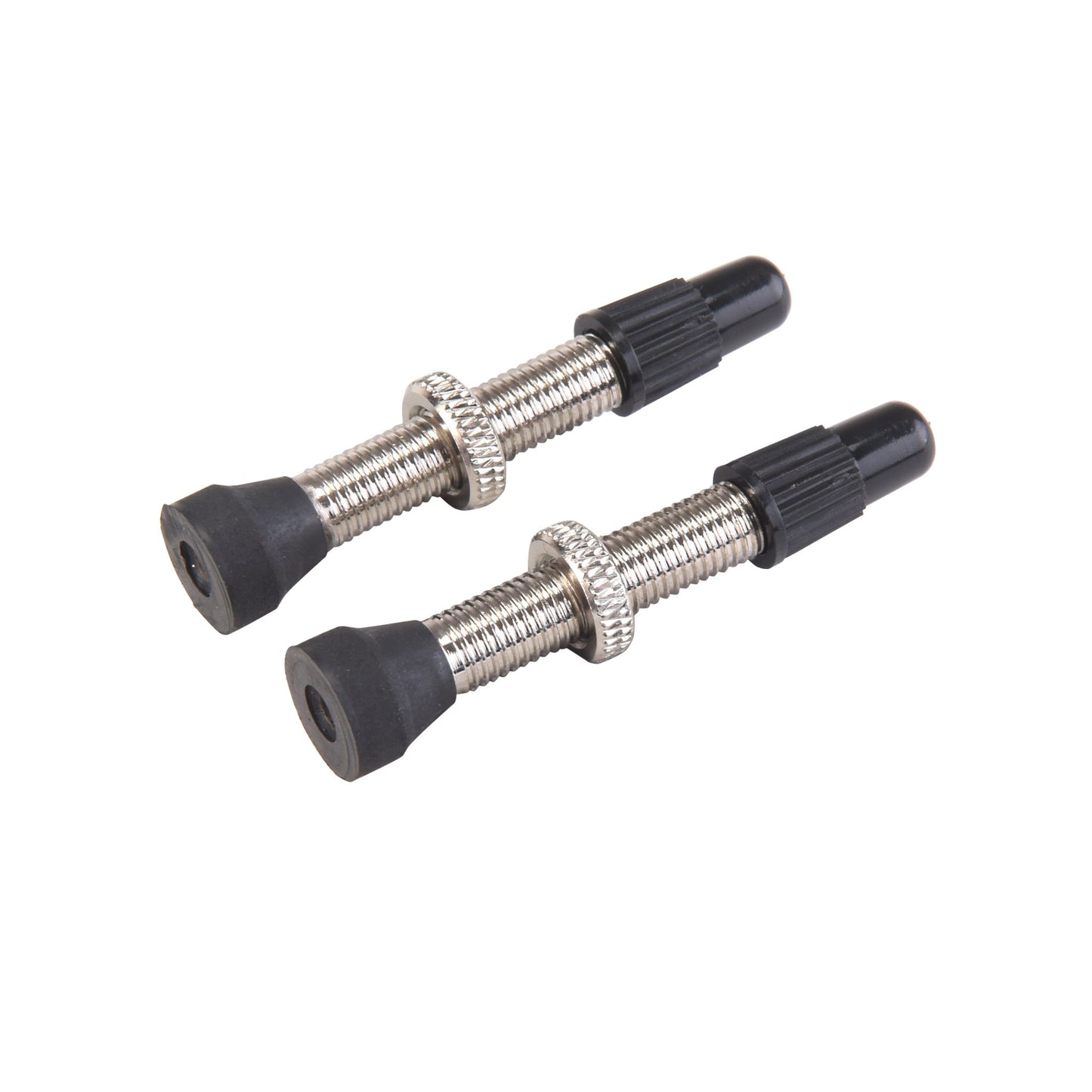 Set of 2 VAR Presta Valves Brass 35 mm Silver Matt