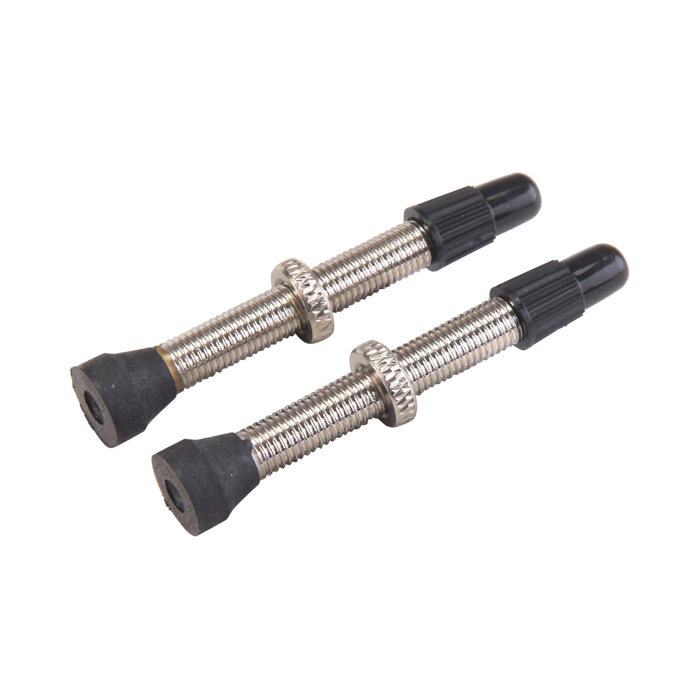 Set of 2 VAR Presta Valves Brass 44 mm Silver Matt