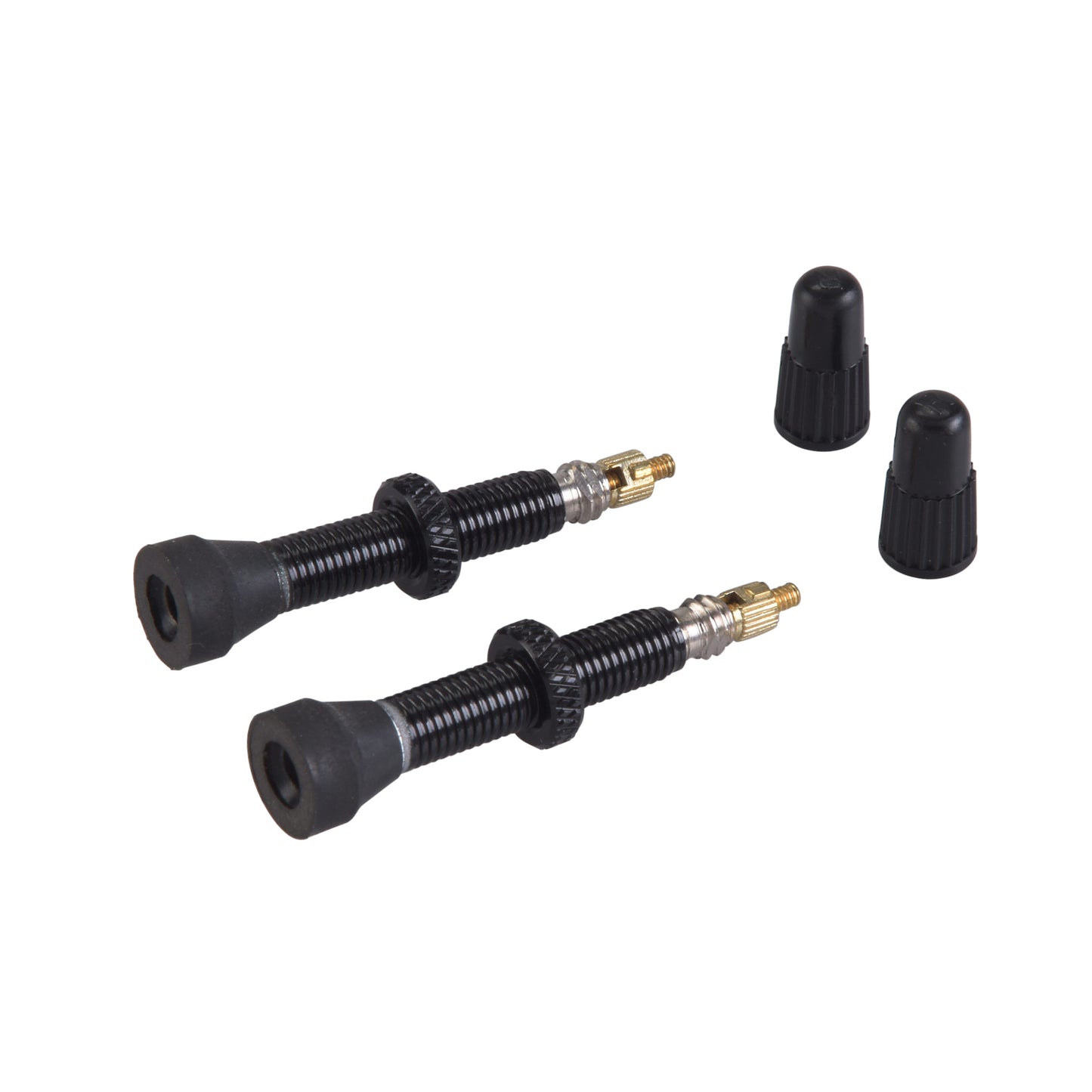 Set of 2 VAR Presta Valves Aluminium 35 mm Black