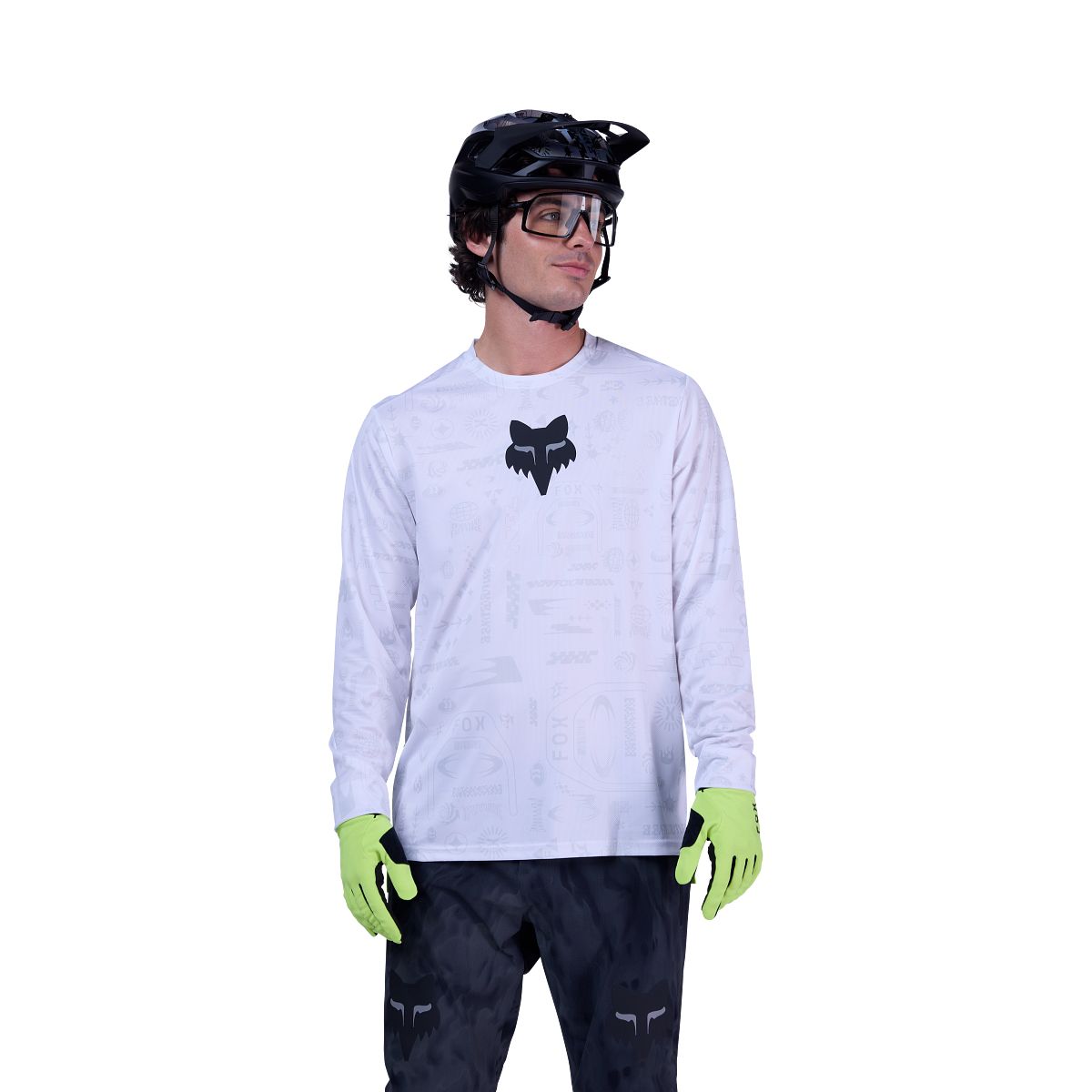 FOX RANGER LUNAR Long Sleeve Jersey White/Yellow - Special Edition