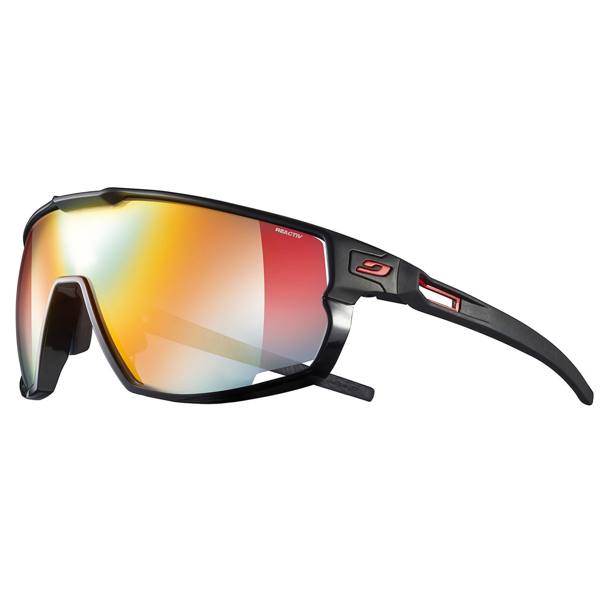 Lunettes JULBO RUSH Noir Mat/Noir Brillant  Reactiv  Jaune/Marron