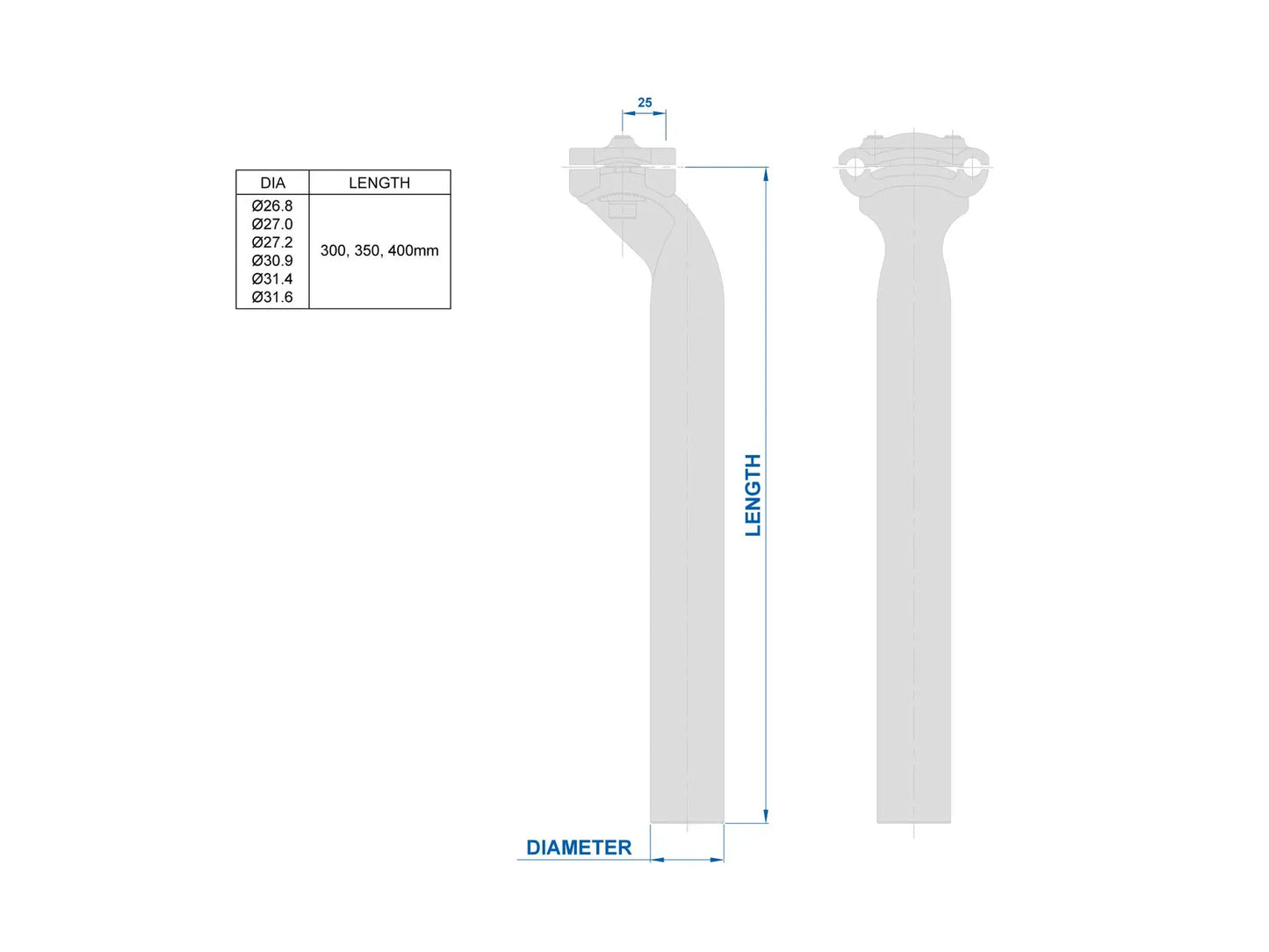 RITCHEY COMP 2-BOLT 25mm Setback Seatpost