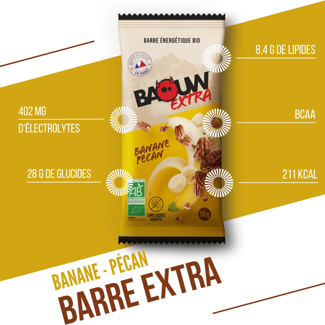 BAOUW ORGANIC EXTRA Banana-Pecan Energy Bar (50g)