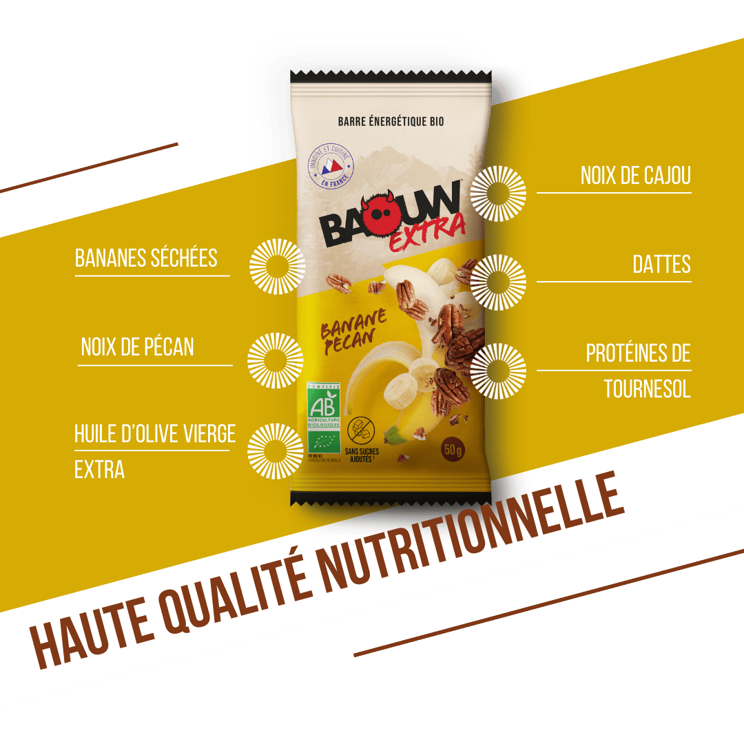 BAOUW ORGANIC EXTRA Banana-Pecan Energy Bar (50g)