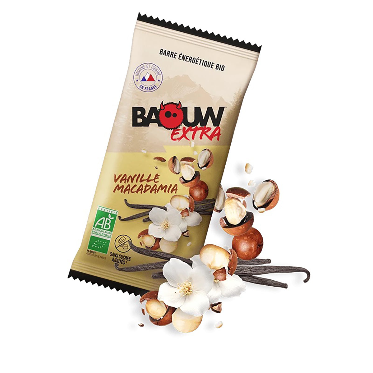 BAOUW ORGANIC EXTRA Vanilla-Macadamia Energy Bar (50g)