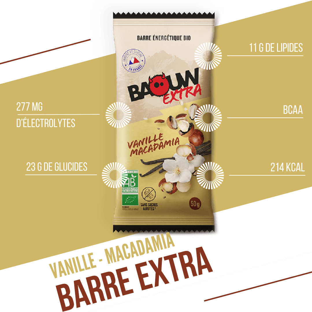 BAOUW ORGANIC EXTRA Vanilla-Macadamia Energy Bar (50g)