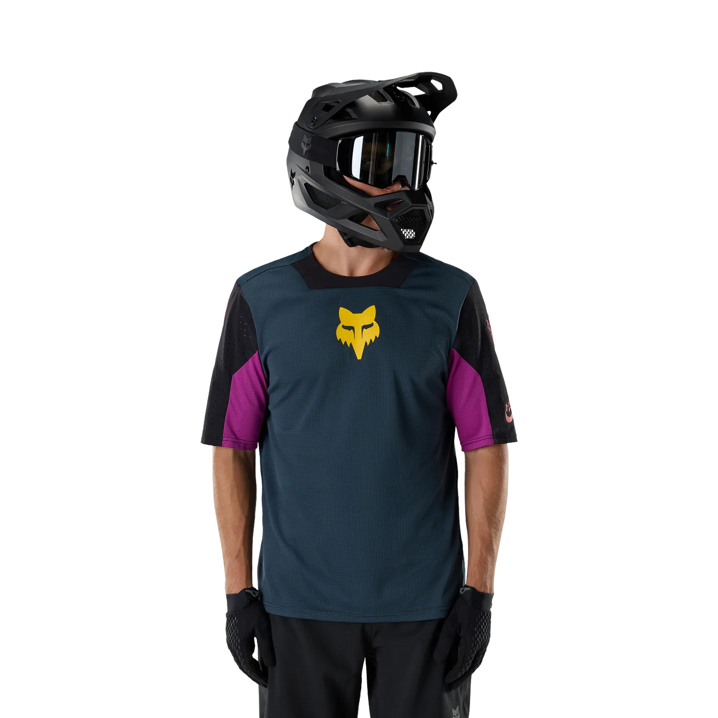 FOX DEFEND CREATION Short Sleeve Jersey Blue