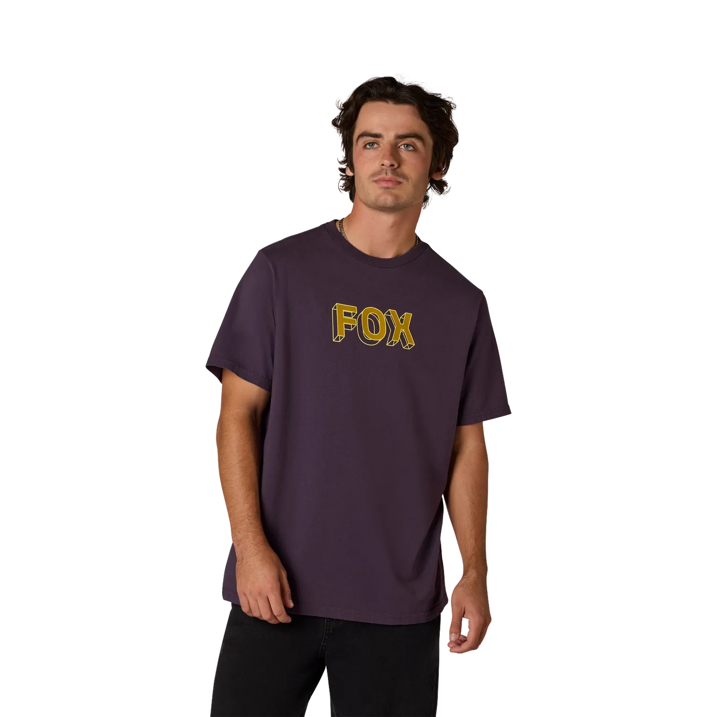 T-Shirt FOX IMAGE PRINT 195 ORIGINAL Short Sleeve Purple Plum Perfect