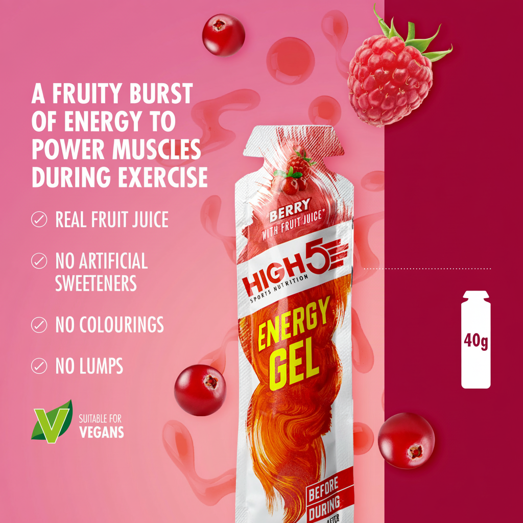 Pack of 6 HIGH5 ENERGY GEL (40g) Berry