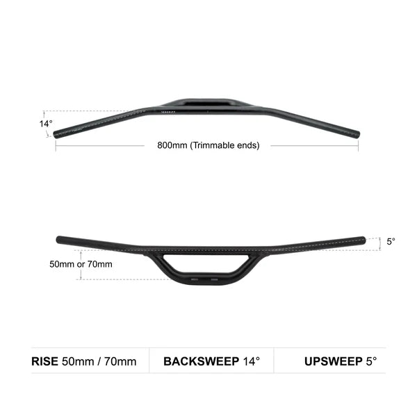 REDSHIFT Rise Flat Handlebar, 50 mm, 800 mm