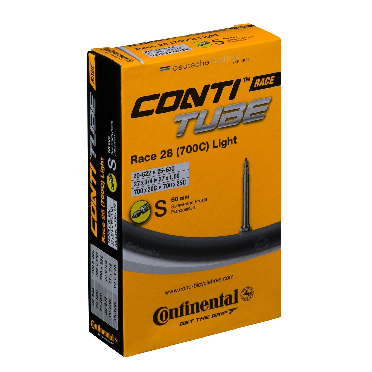 CONTINENTAL RACE LIGHT inner tube 700x20/25c Presta