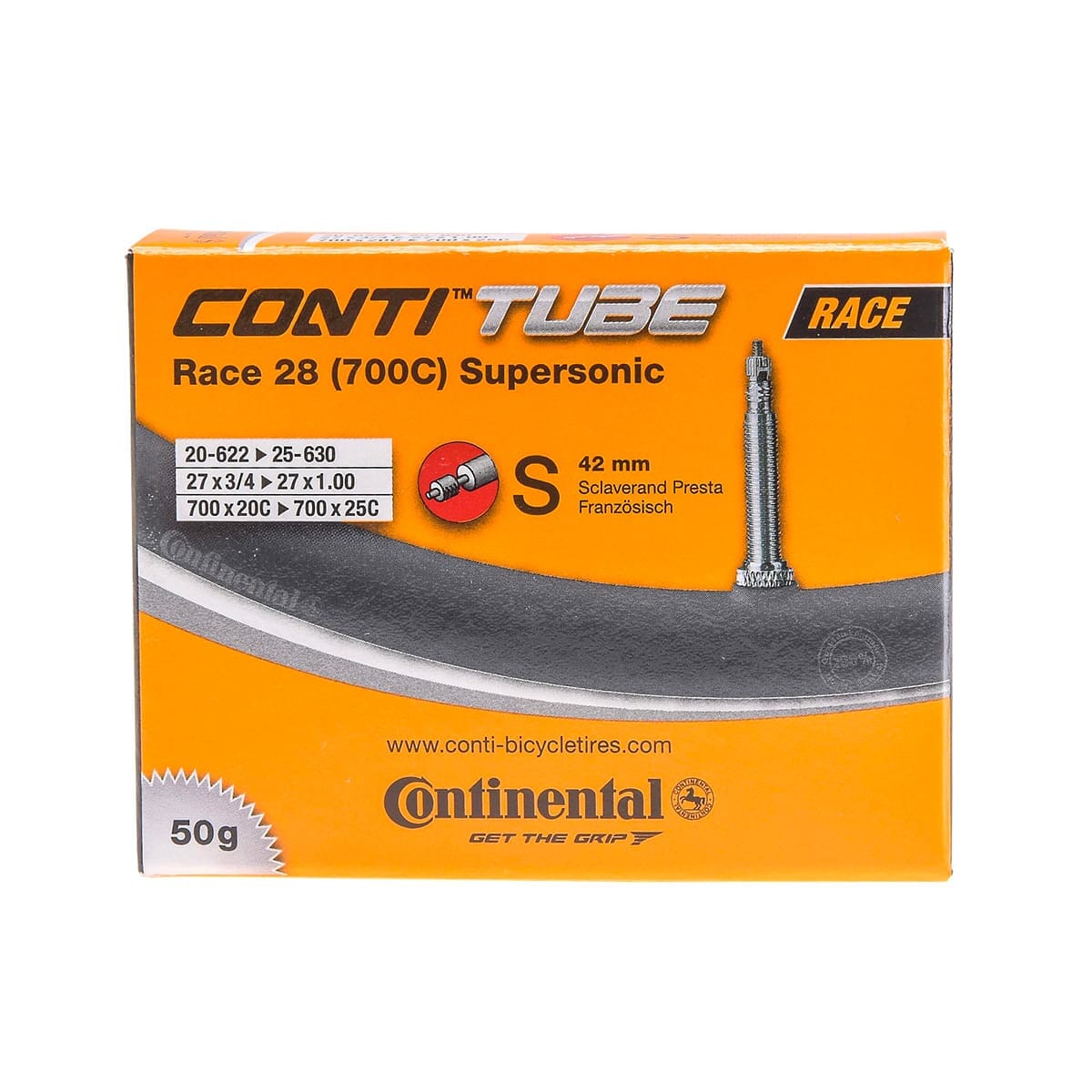 CONTINENTAL RACE SUPERSONIC inner tube 700x20/25c Presta