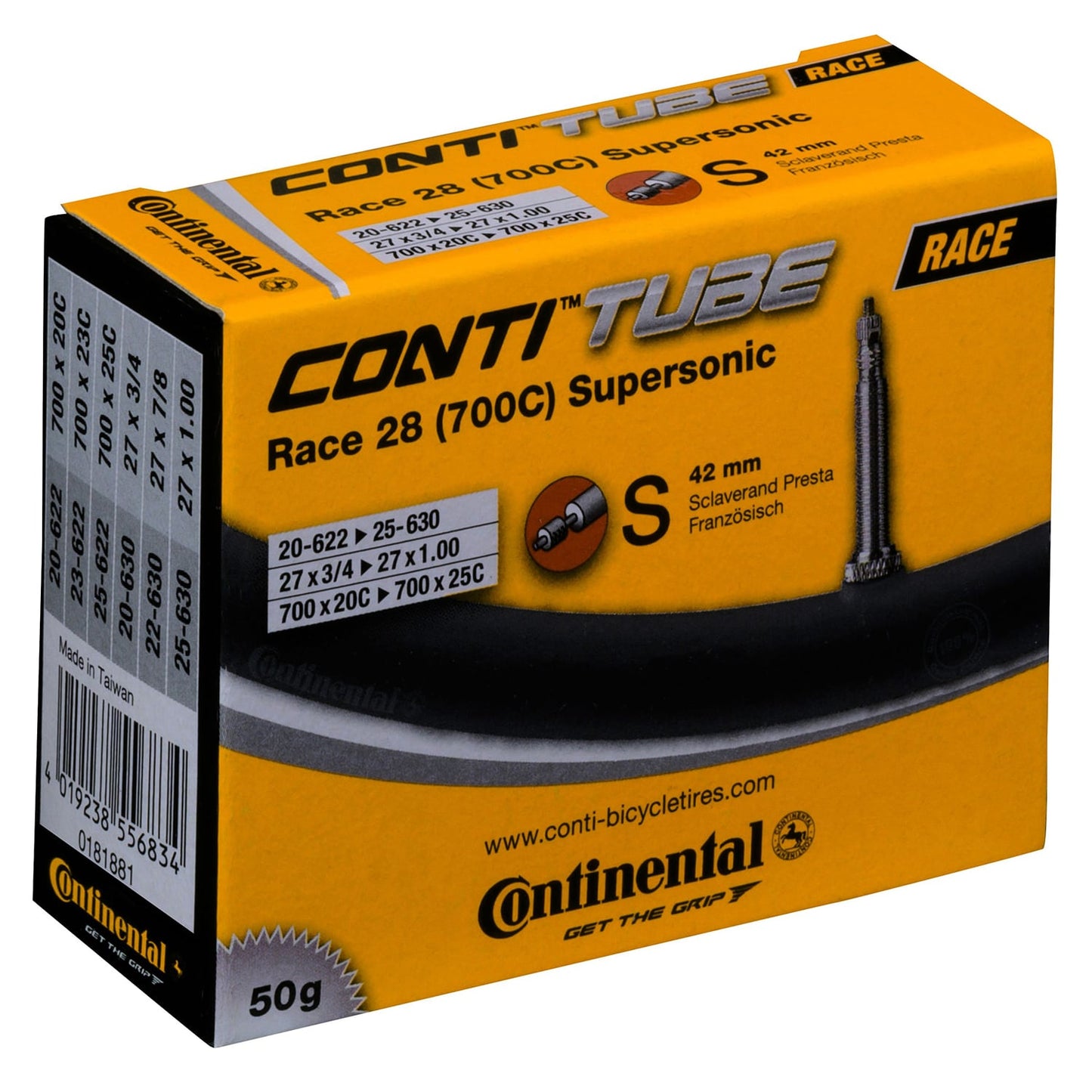 CONTINENTAL RACE SUPERSONIC inner tube 700x20/25c Presta