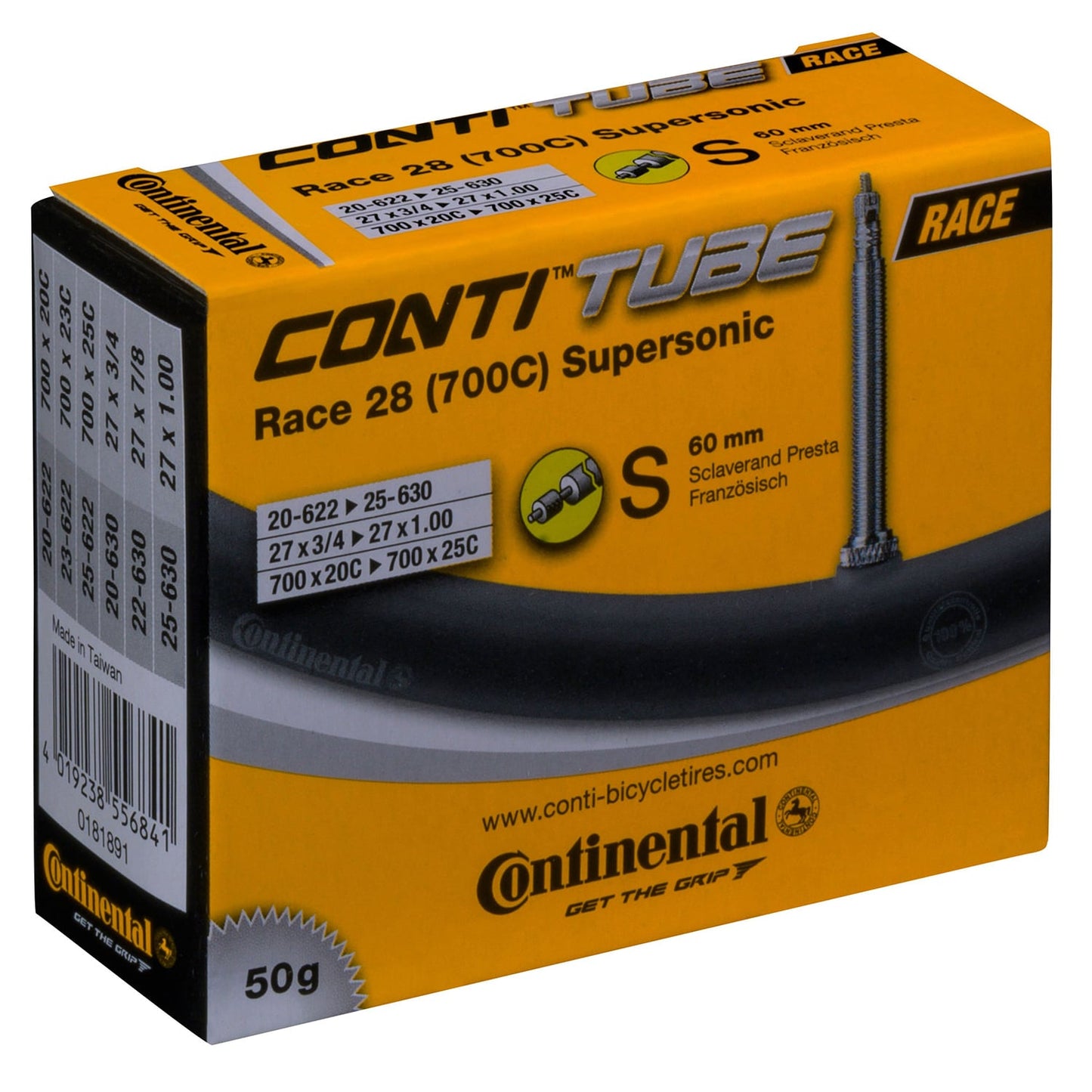 CONTINENTAL RACE SUPERSONIC inner tube 700x20/25c Presta