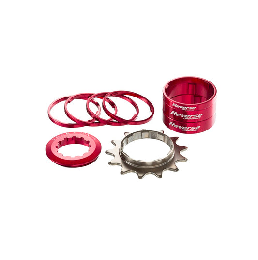 REVERSE COMPONENTS Single Speed Kit with 13-Tooth Sprocket Red