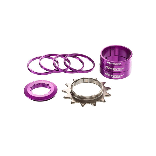 REVERSE COMPONENTS Single Speed Kit with 13-Tooth Sprocket Purple