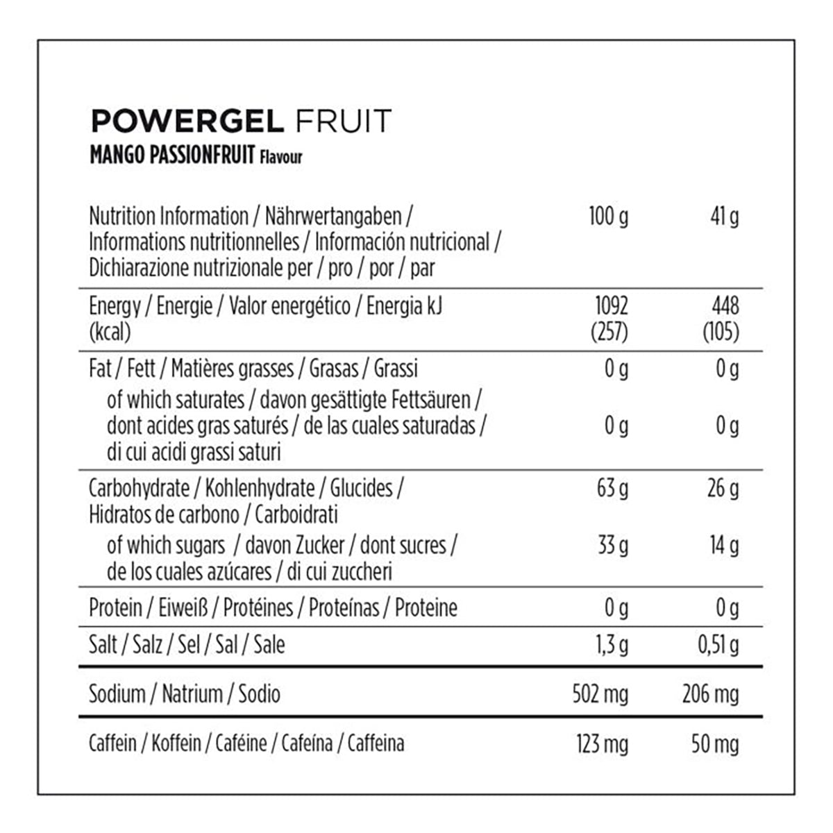 POWERBAR POWERGEL FRUIT Energy Gel (41g) Caffeinated Passion Eater