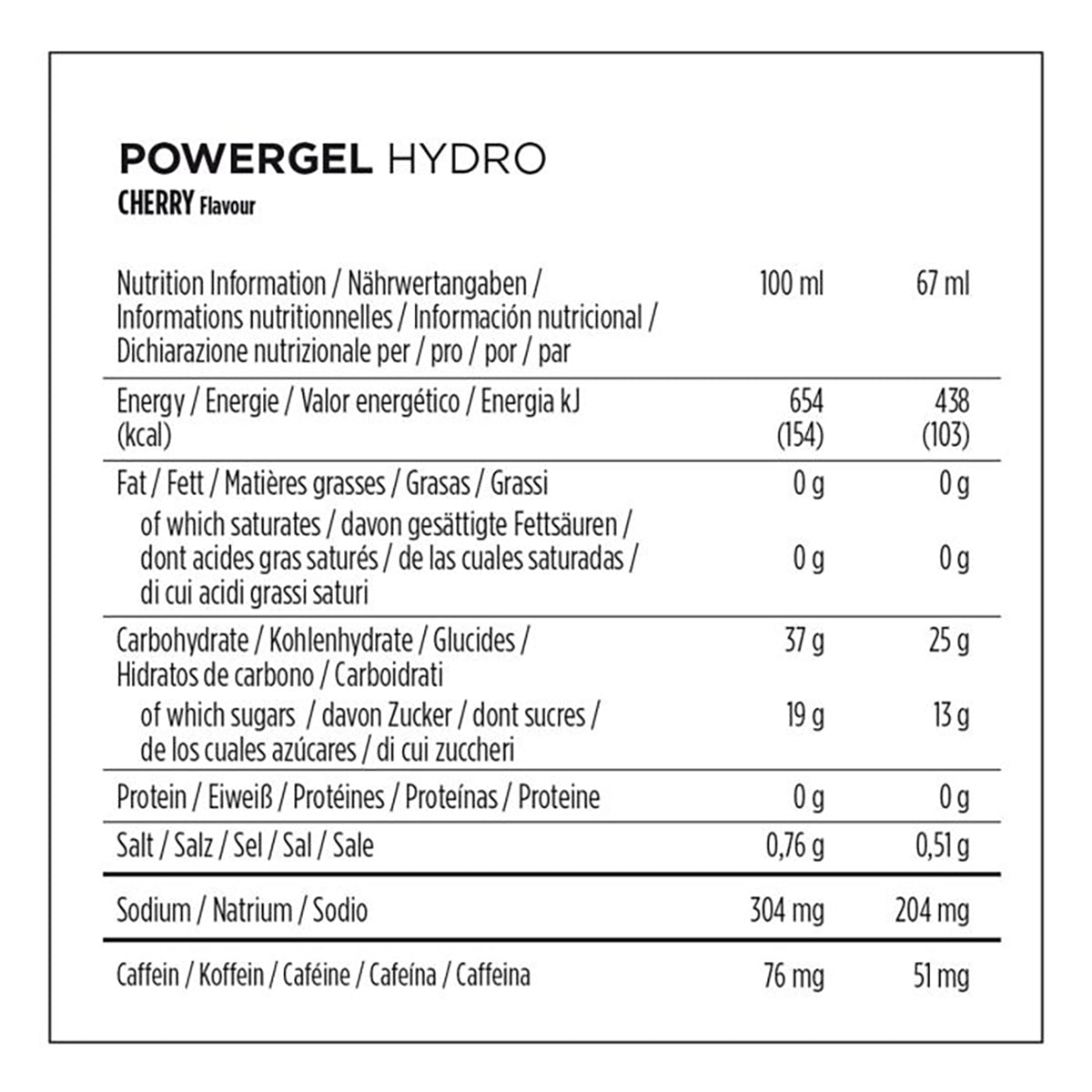 POWERBAR POWERGEL HYDRO Energy Gel (41g) Caffeinated Cherry