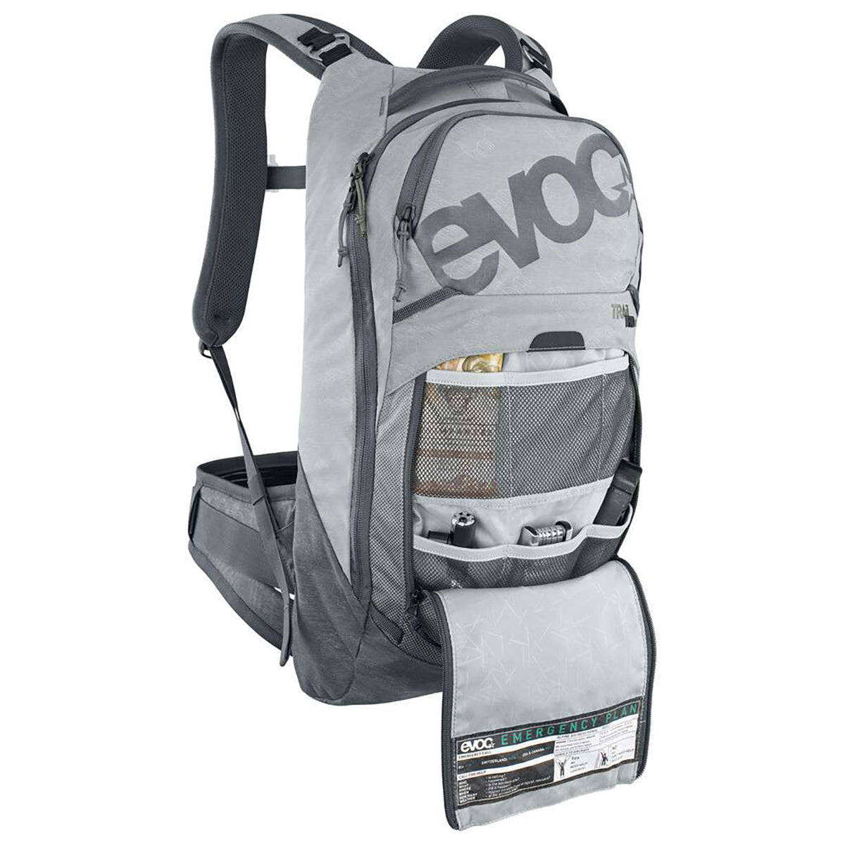 Backpack with Dorsal EVOC TRAIL PRO 10 Grey