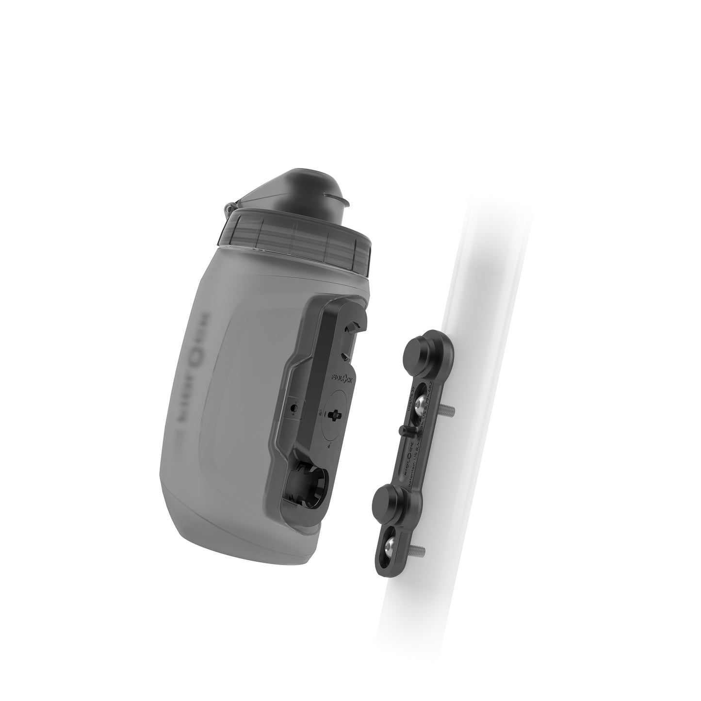 Bottle and bottle cage kit FIDLOCK TWIST BIKE BASE 450 ml Smoked