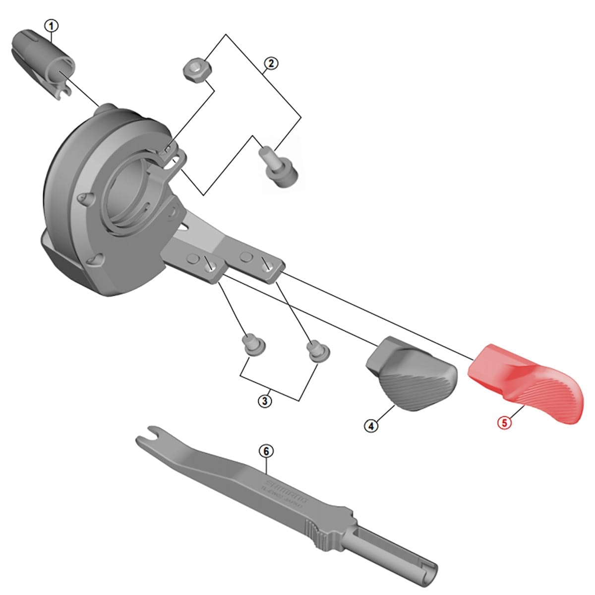 Poussoir B pour Commande de Vitesses Gauche SHIMANO XT Di2 SW-M8050 #Y0B300002