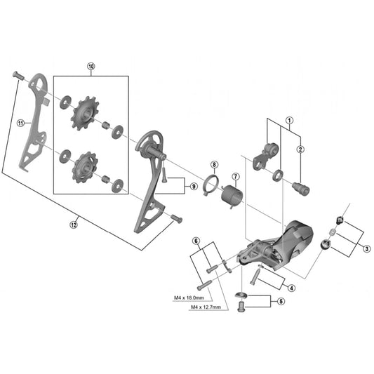 Chape Interne pour Dérailleur Arrière SHIMANO RD-R7000 GS #Y3F316000