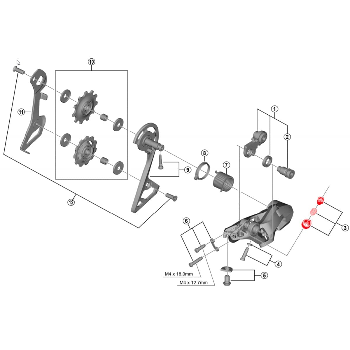 Vis de Réglage de Tension de Câble Pour Dérailleur Arrière SHIMANO 105 RD-R7000