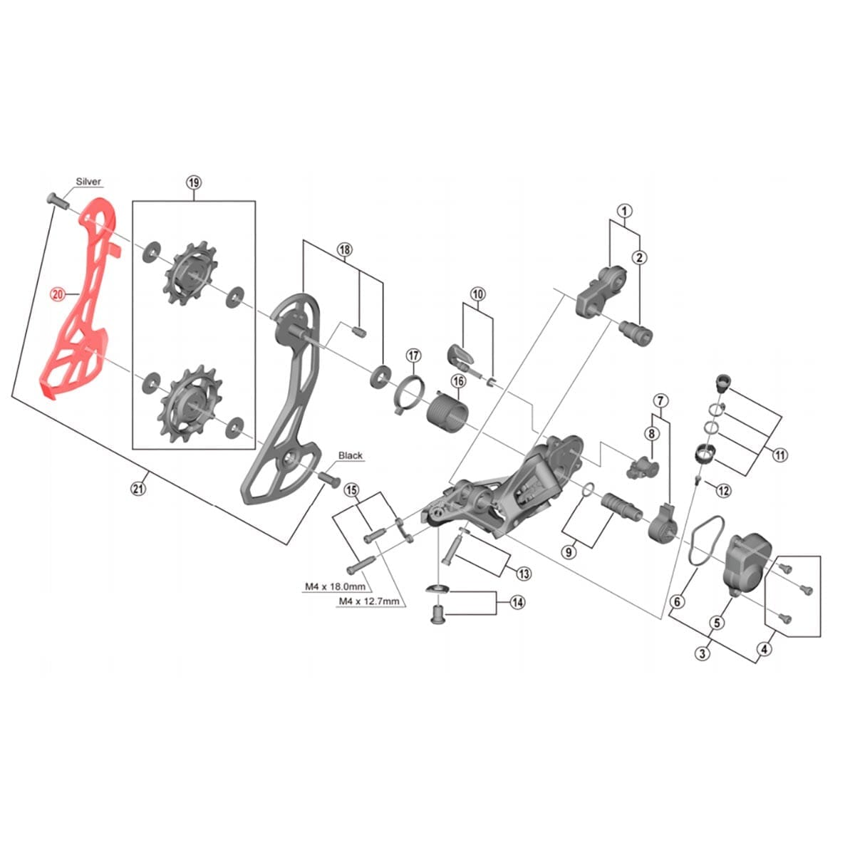 Chape de Dérailleur Arrière Interne SHIMANO GRX RD-RX810 #Y3GE06000