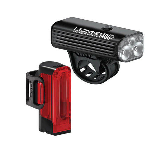 LEZYNE MACRO DRIVE 1400+ / STRIP DRIVE PRO 400+ front and rear lights