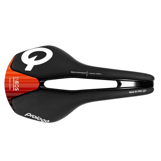 Saddle PROLOGO NAGO R4 PAS Width 147mm Rails Tirox INEOS Black/Red