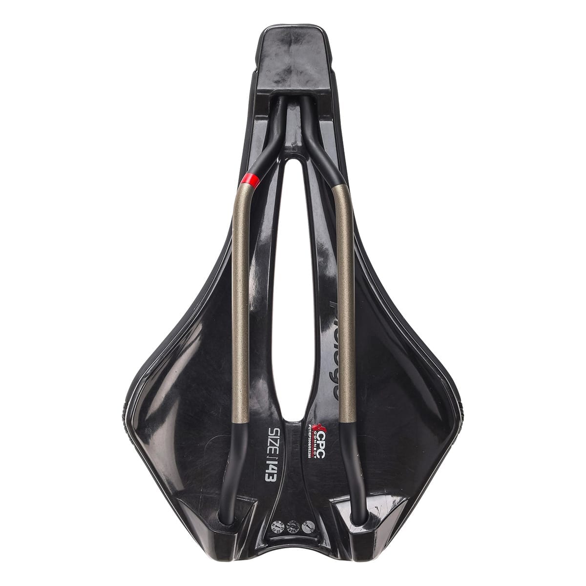 Saddle PROLOGO DIMENSION NDR CPC 143 mm Rails TiroX Black