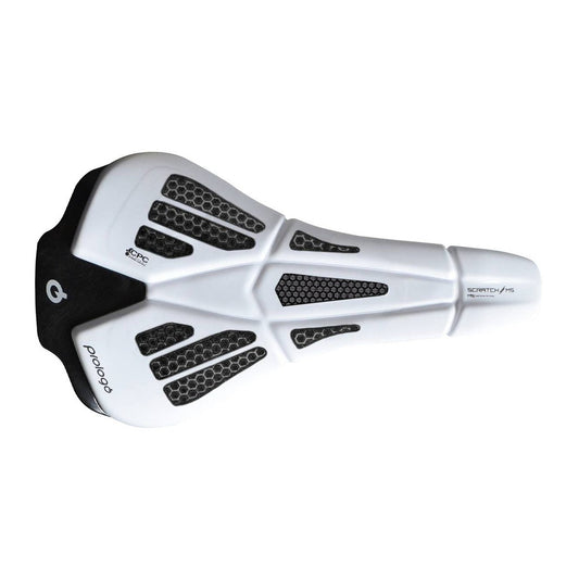 PROLOGO SCRATCH M5 CPC saddle Tirox rails 140mm wide White