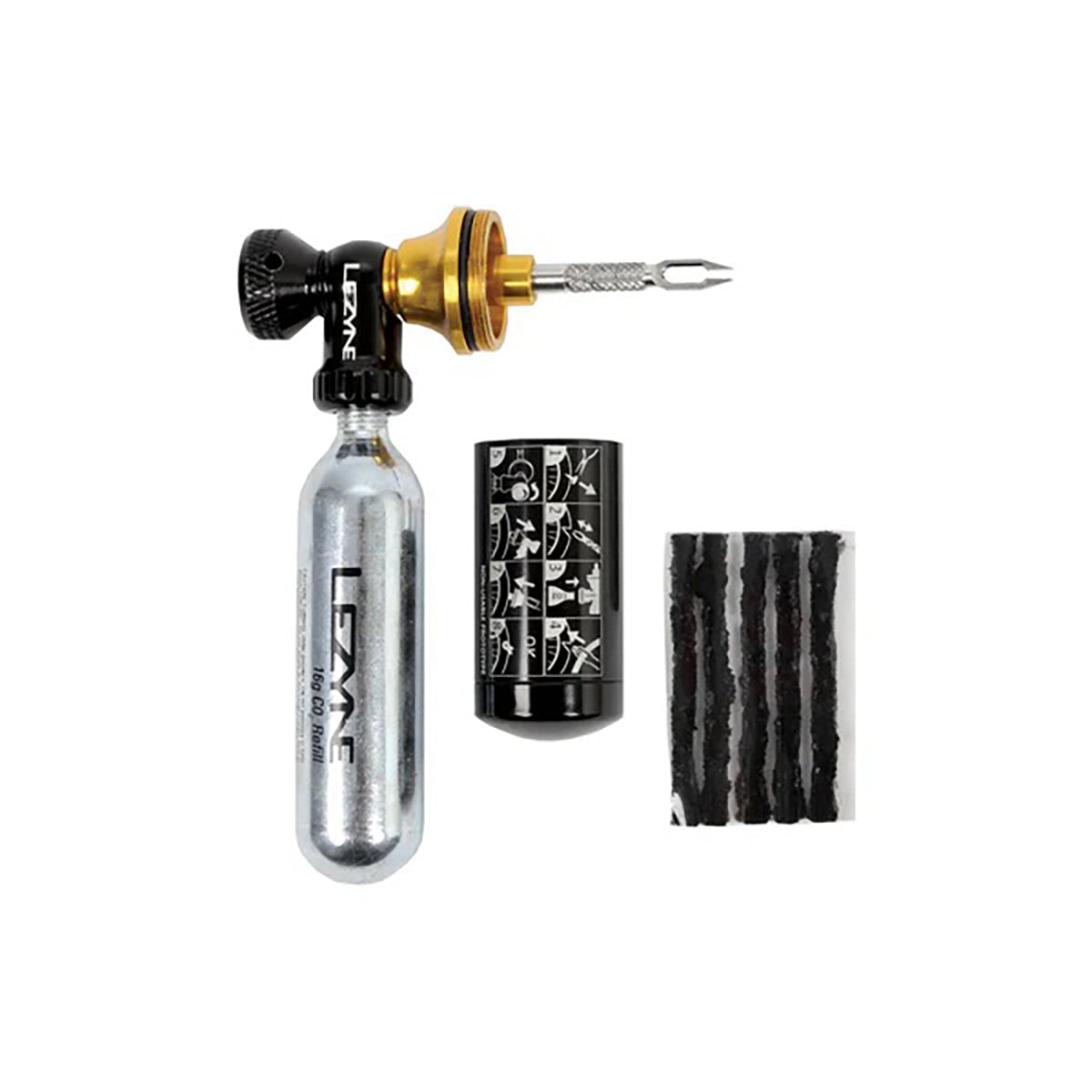 Tubeless CO2 LEZYNE BLASTER Repair Kit + 5 Wicks + 2x CO2 Cartridges