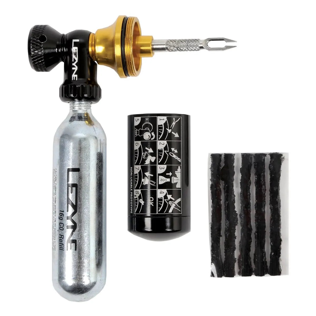 Tubeless CO2 LEZYNE BLASTER Repair Kit + 5 Drill Bits