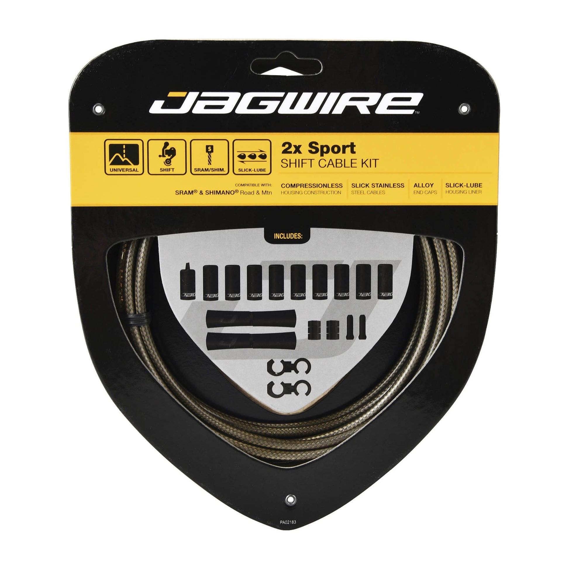 Kit de Câbles et Gaines de Dérailleur JAGWIRE SPORT SHIFT 2X Carbone