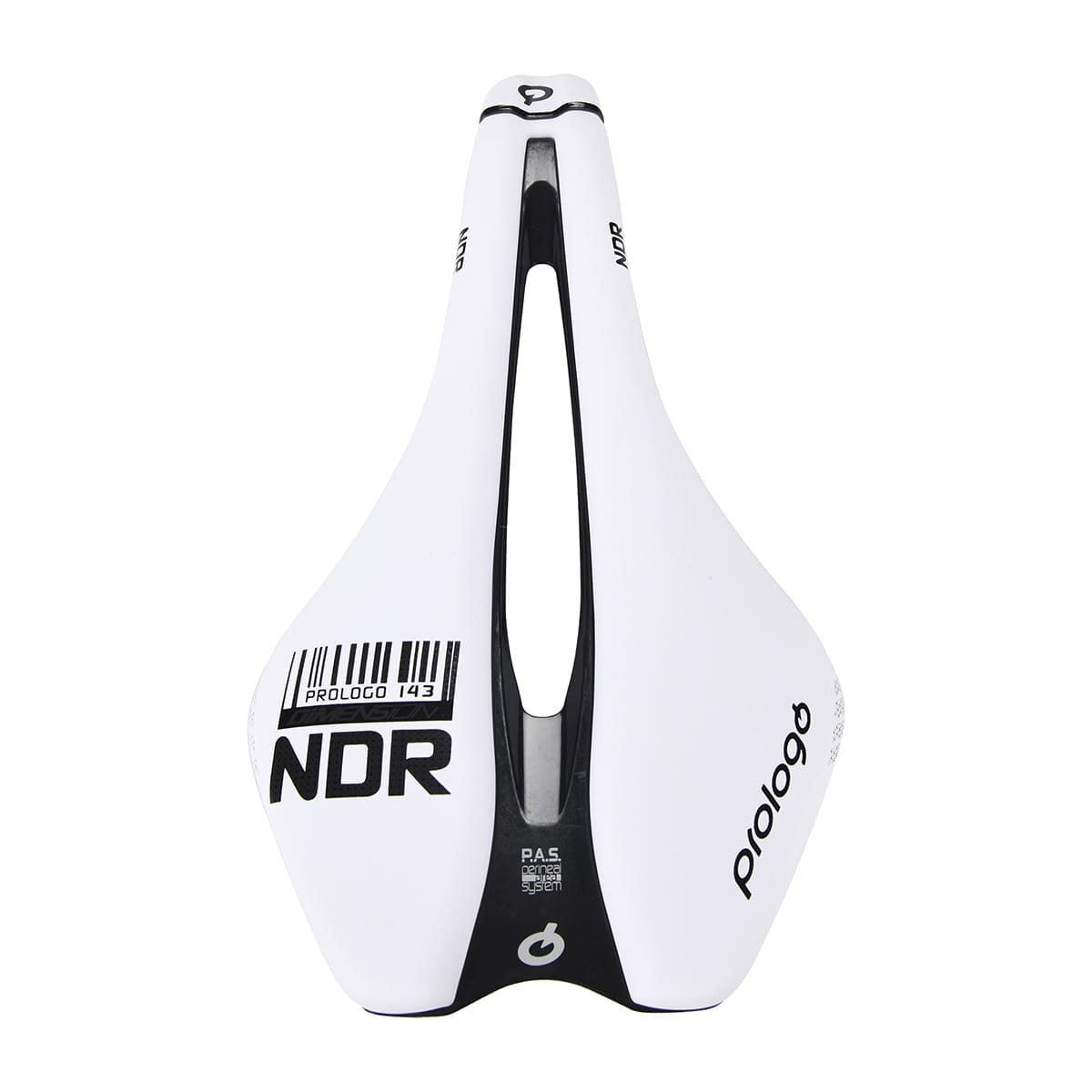 Saddle PROLOGO DIMENSION NDR Carbon rails width 143mm White