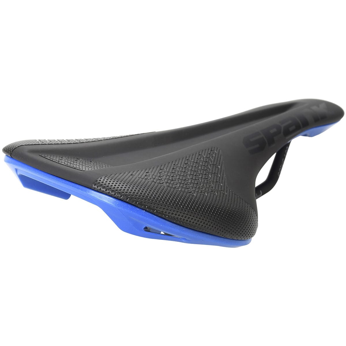 Selle SPANK SPIKE 160 Cuir Rails Chromo Noir/Bleu