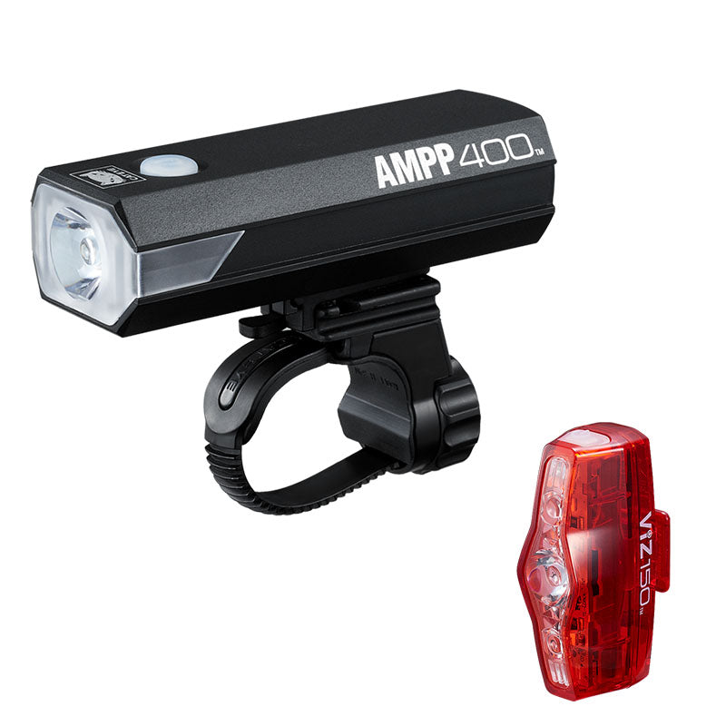 Front and rear lighting CATEYE AMPP400 & VIZ150