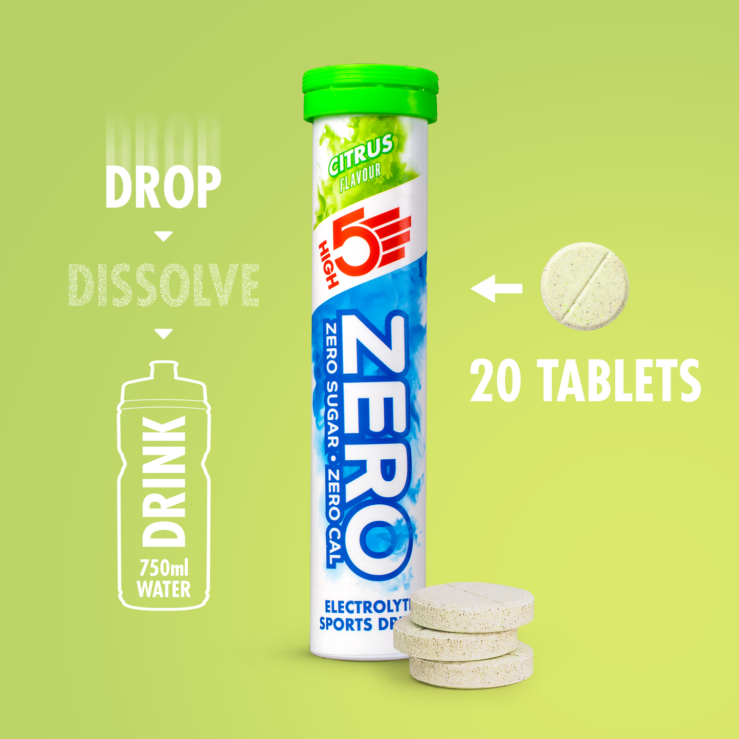 Electrolyte Hydration tablets HIGH5 ZERO (x20) Lemon
