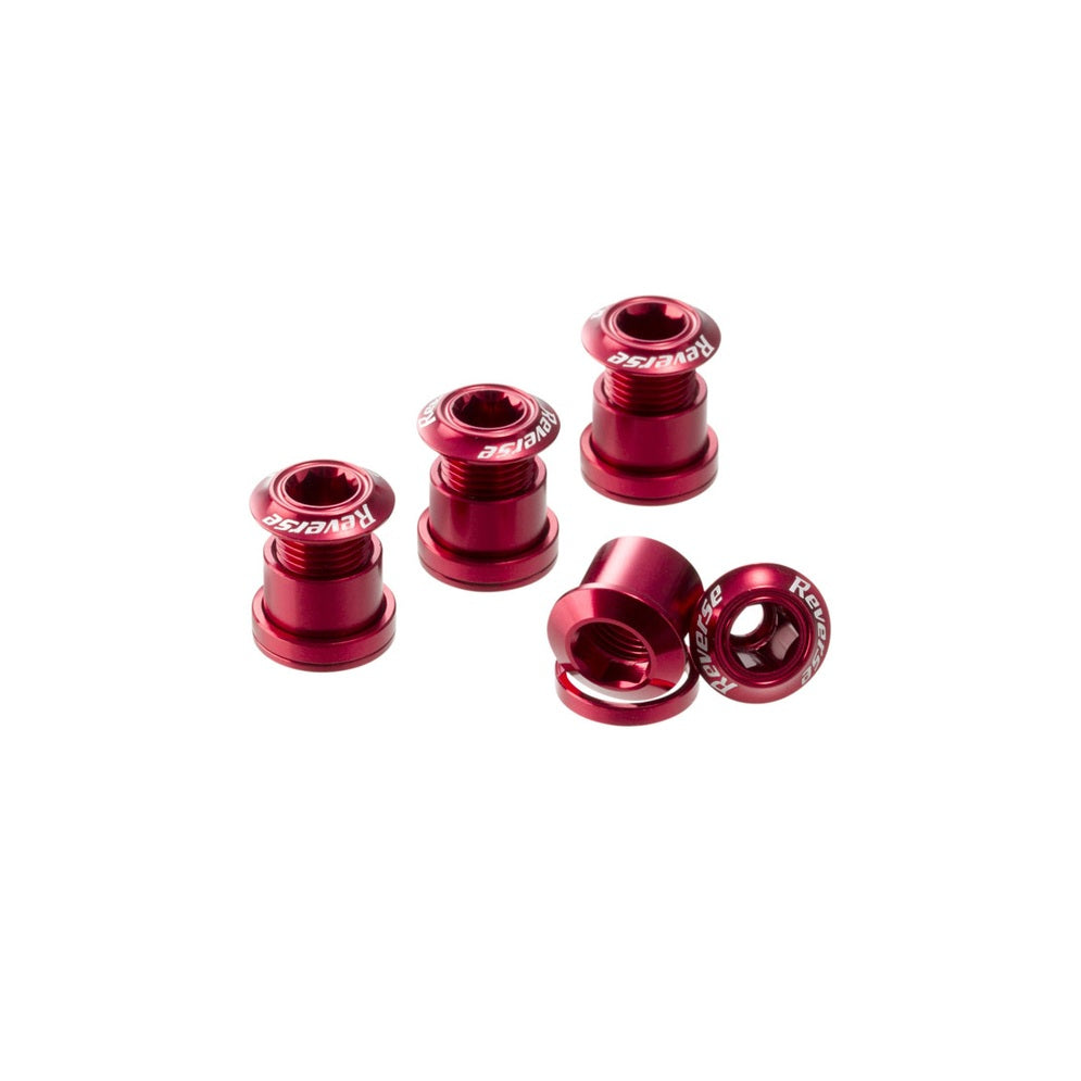 Set of 4 REVERSE COMPONENTS Chimney Screws Red