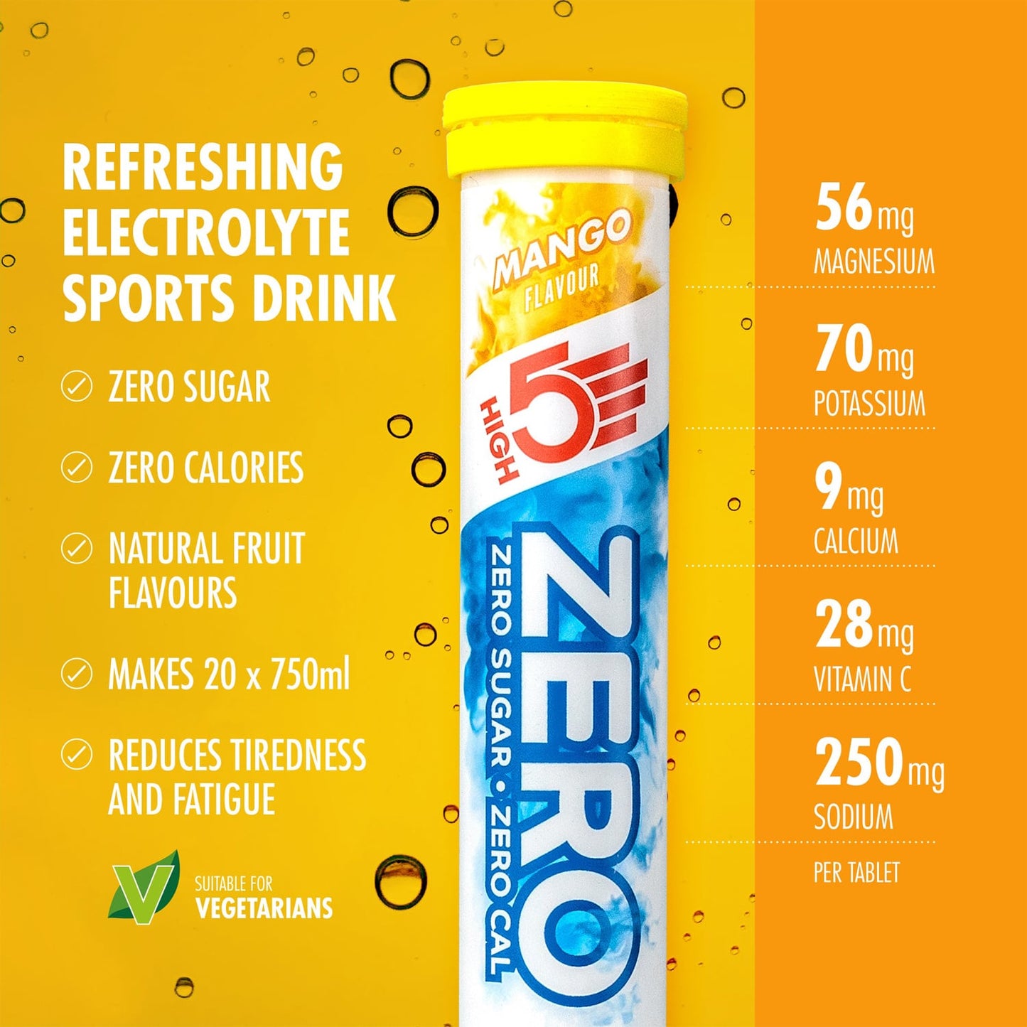 Boisson Anticrampe HIGH5 ZERO Tube of 20 Mango lozenges