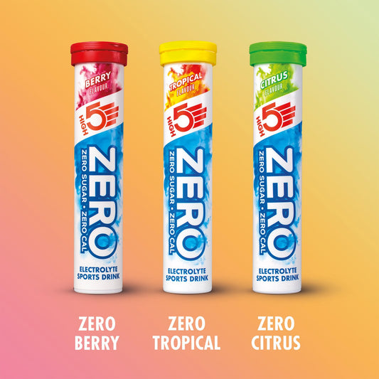 3x20 Pack HIGH5 ZERO Hydration Electrolyte Fruits Red/Lemon/Tropical Lozenges