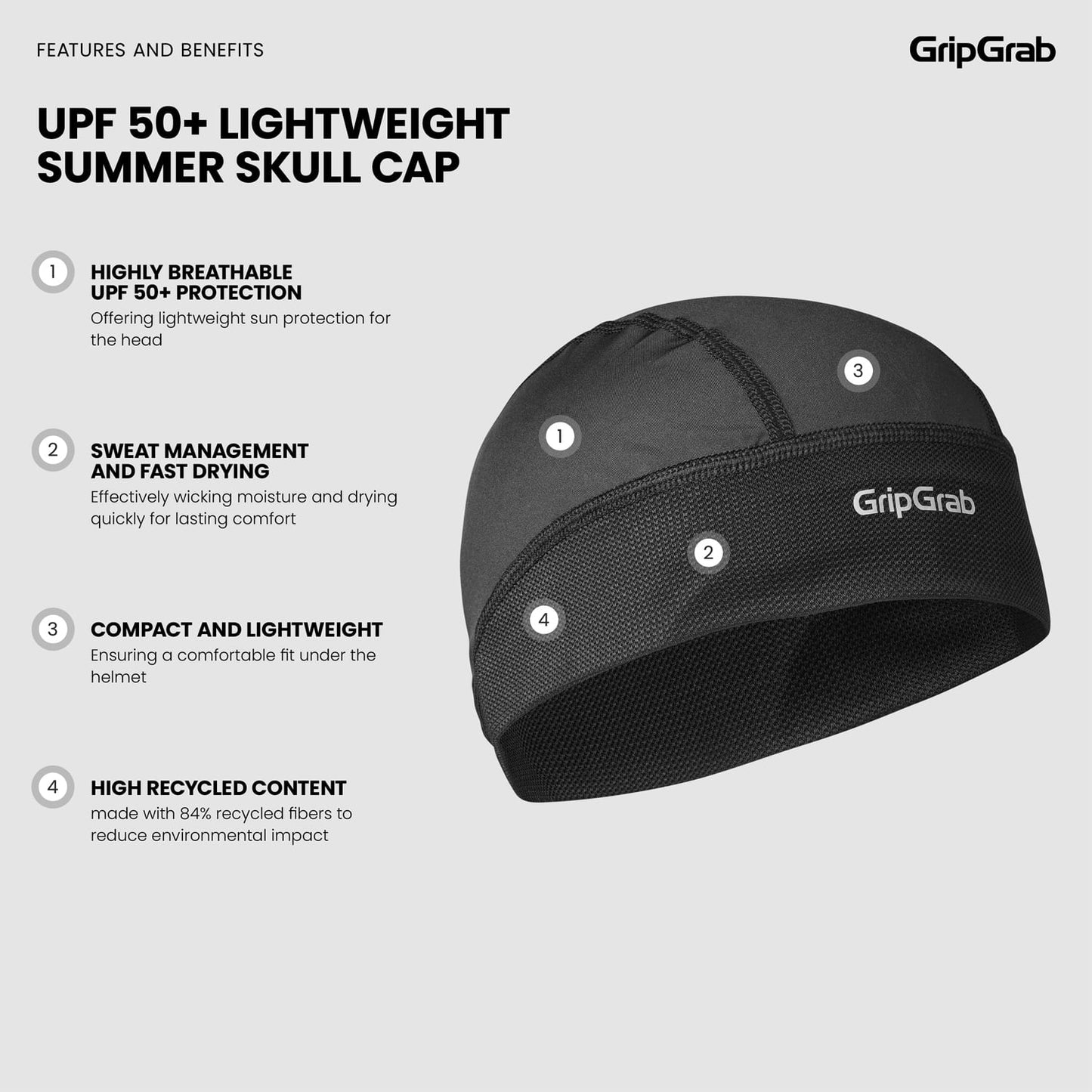 GRIPGRAB UPF 50+ Helmet Cover Black