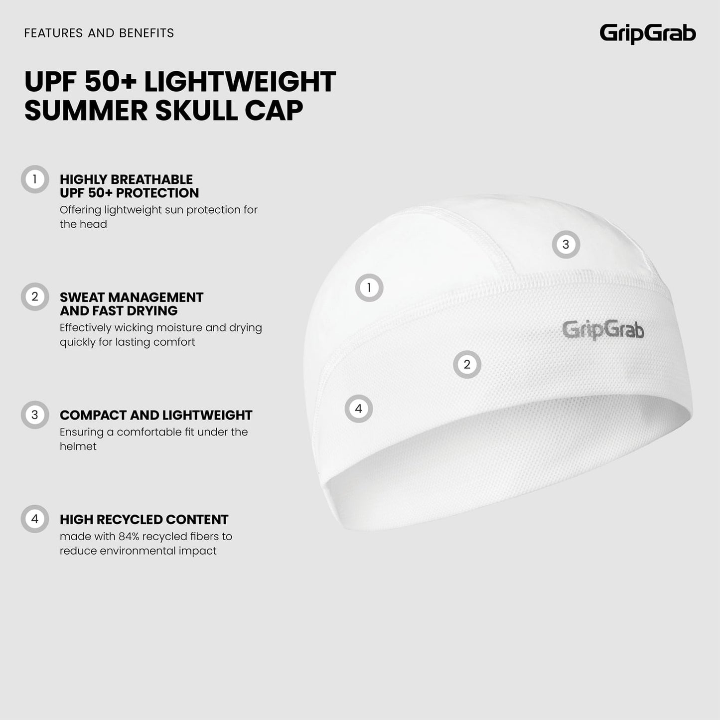 GRIPGRAB UPF 50+ Helmet Cover White