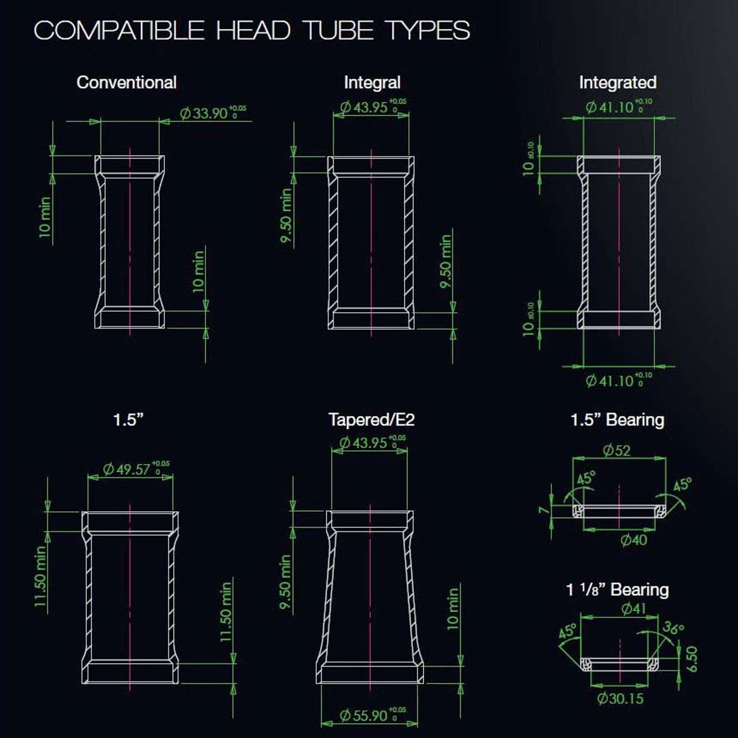 High Cup for HOPE PICK'N'MIX 1"1/8 Semi-Integrated Headset ZS49 Black Reducer