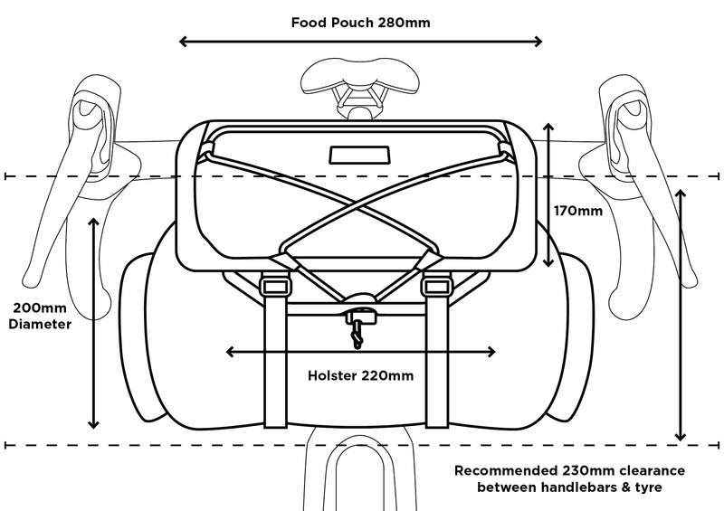 Handlebar bag RESTRAP BAR BAG HOLSTER+ DRY BAG + FOOD POUCH 17L Black