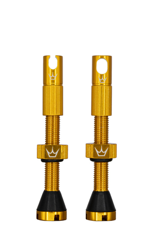 PEATY'S x Chris King MK2 Presta 42 mm Tubeless Valves (x2) Gold