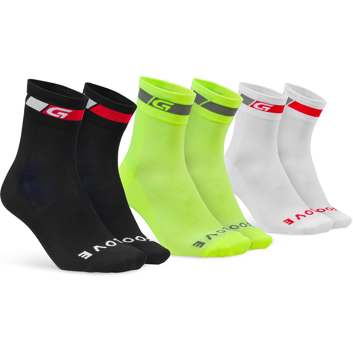 GRIPGRAB REGULAR CUT SUMMER Socks 3 pairs White/Black/Yellow