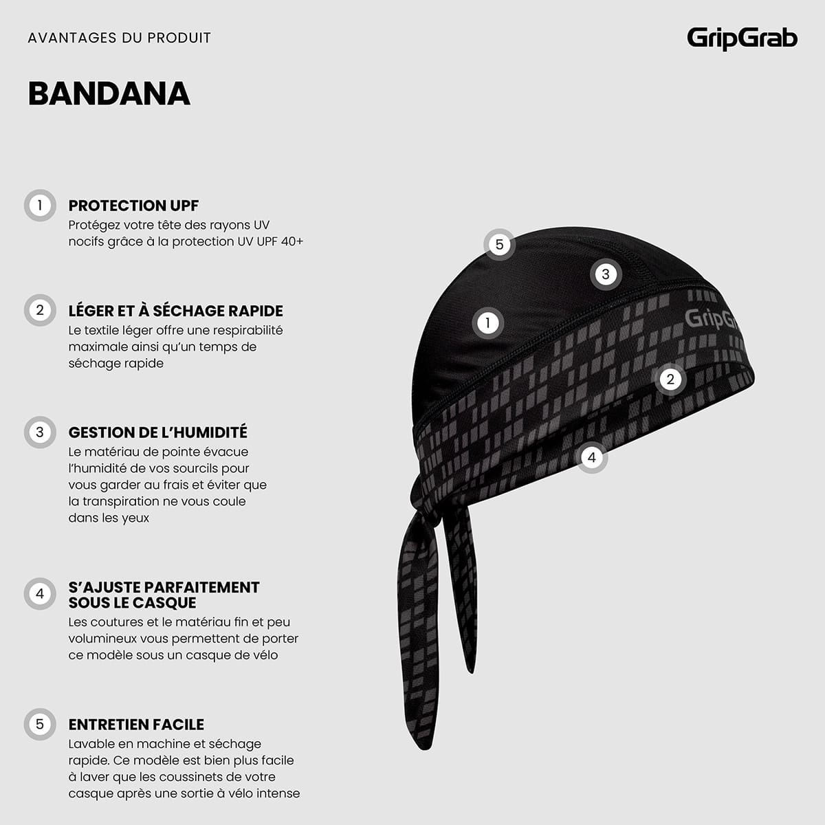 Bandana GRIPGRAB Black